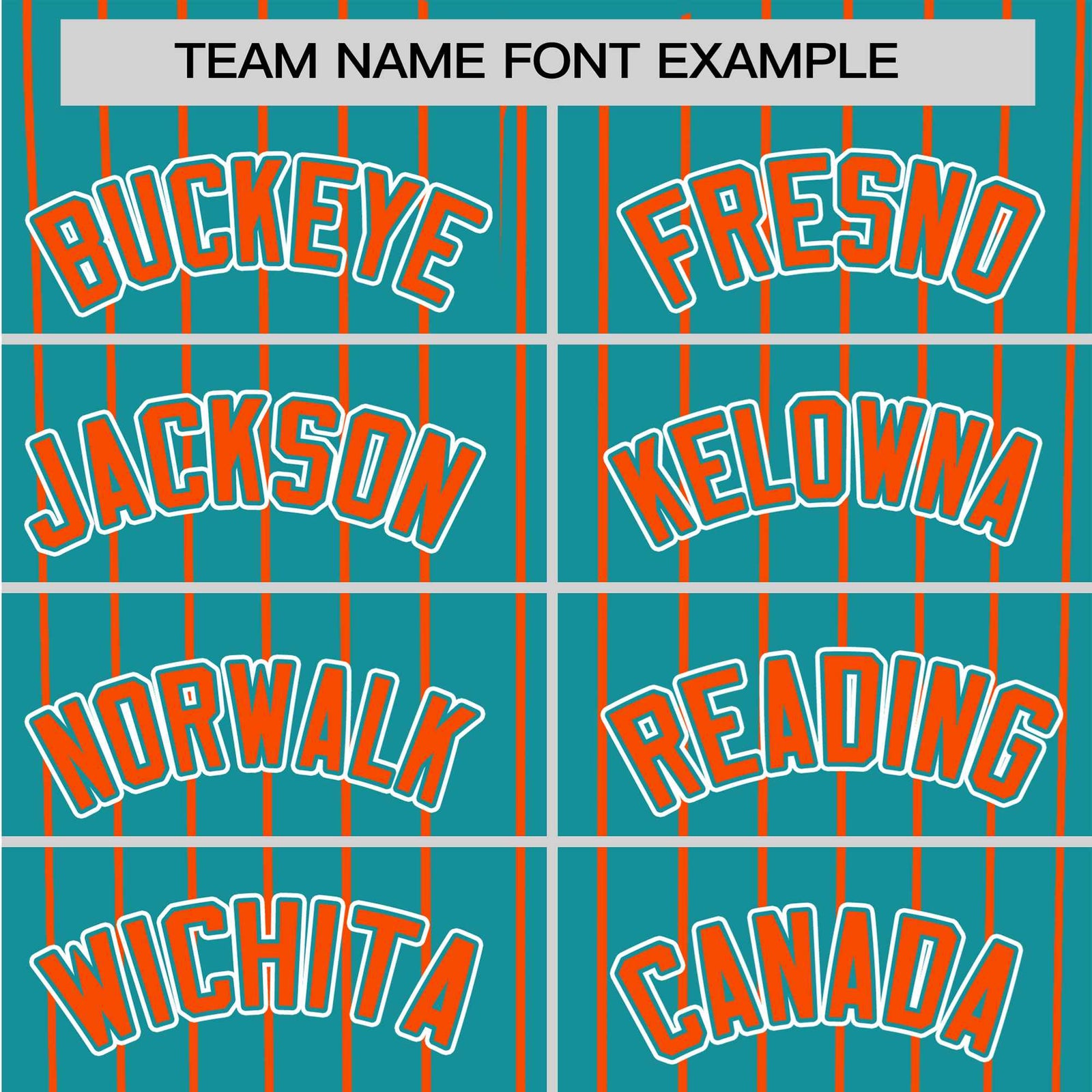 Custom Aqua Orange Pinstripe Orange-White Authentic Baseball Jersey