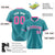 Custom Aqua Pink Pinstripe Pink-White Authentic Baseball Jersey