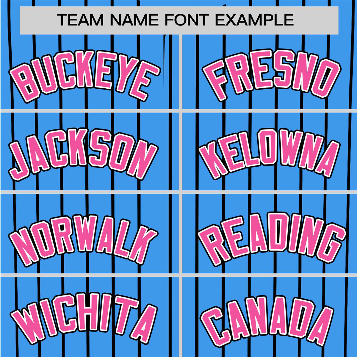 Custom Sky Blue Black Pinstripe Pink-White Authentic Baseball Jersey