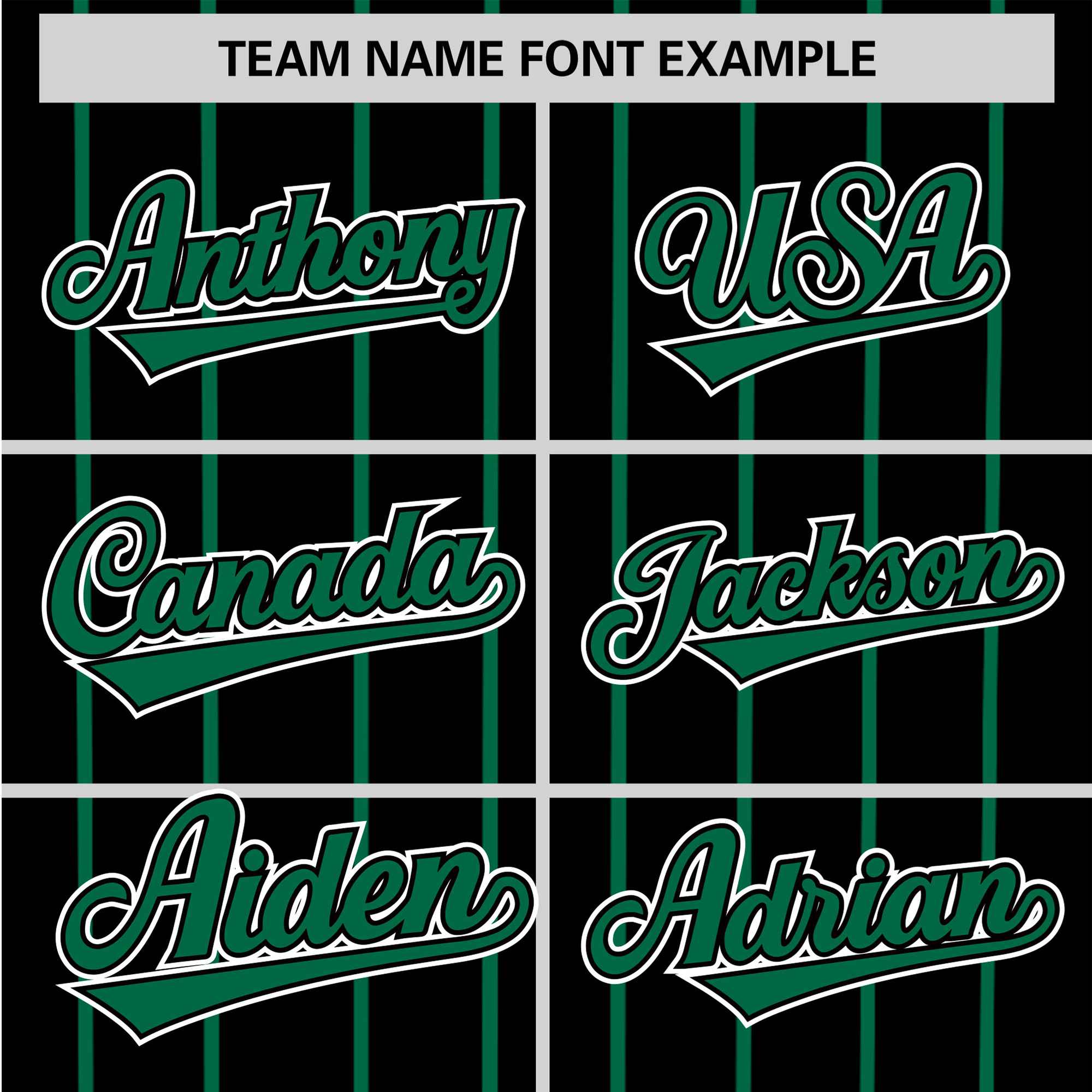 Custom Black Green Pinstripe Green-White Authentic Baseball Jersey