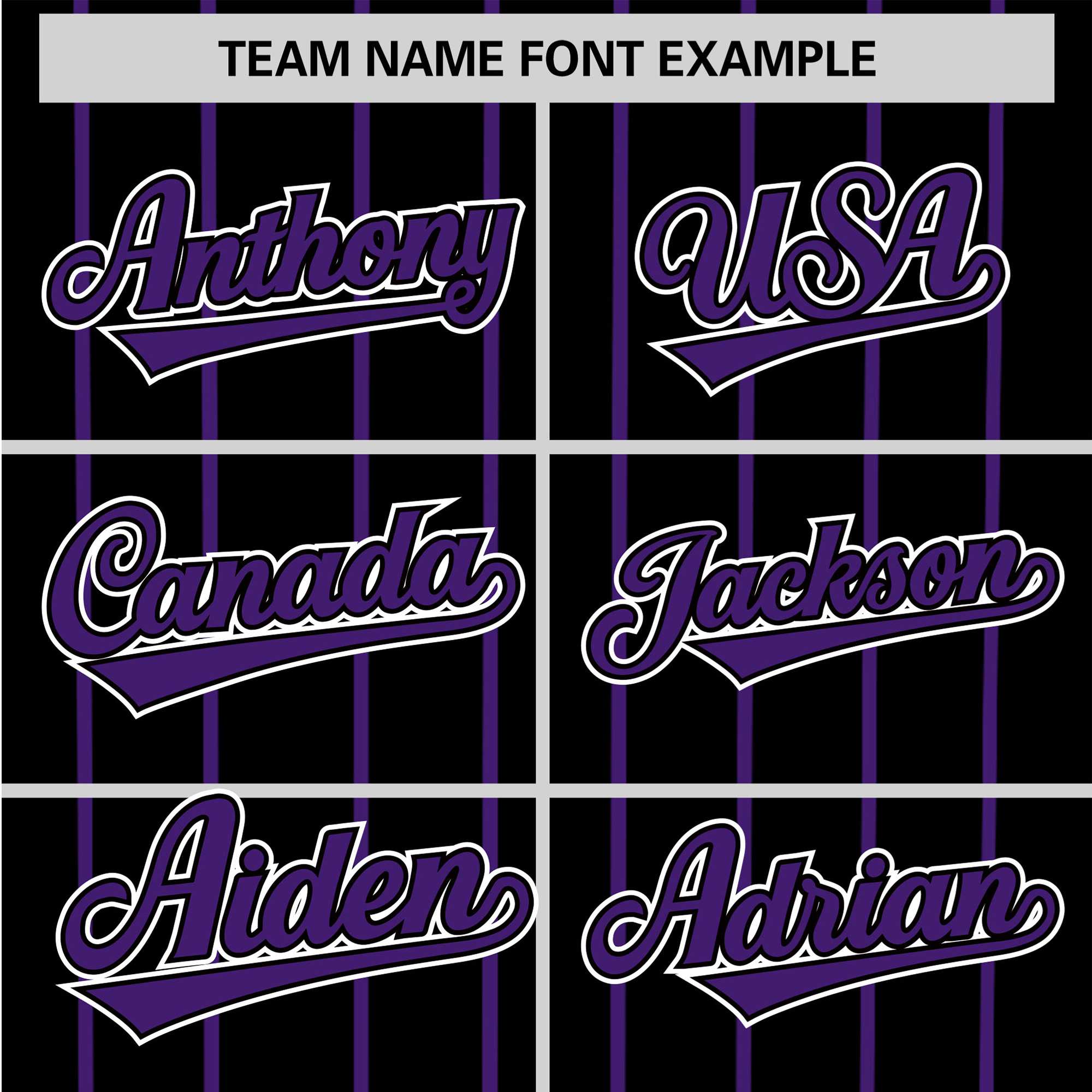 Custom Black Purple Pinstripe Purple-White Authentic Baseball Jersey