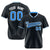 Custom Black Blue Pinstripe Blue-White Authentic Baseball Jersey