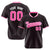 Custom Black Pink Pinstripe Pink-White Authentic Baseball Jersey