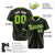 Custom Black Neon-Green Pinstripe Neon-Green White Authentic Baseball Jersey