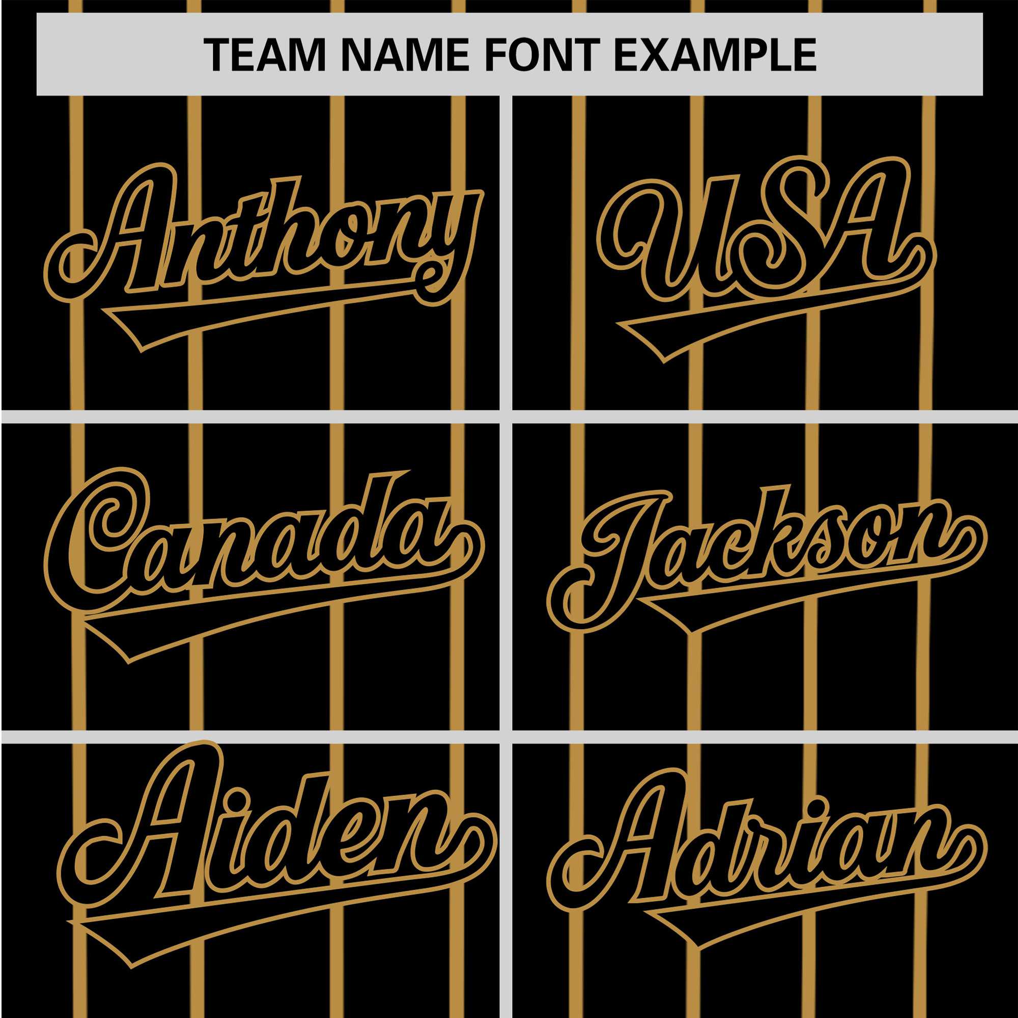 Custom Black Old-Gold Pinstripe Black Old-Gold Authentic Baseball Jersey