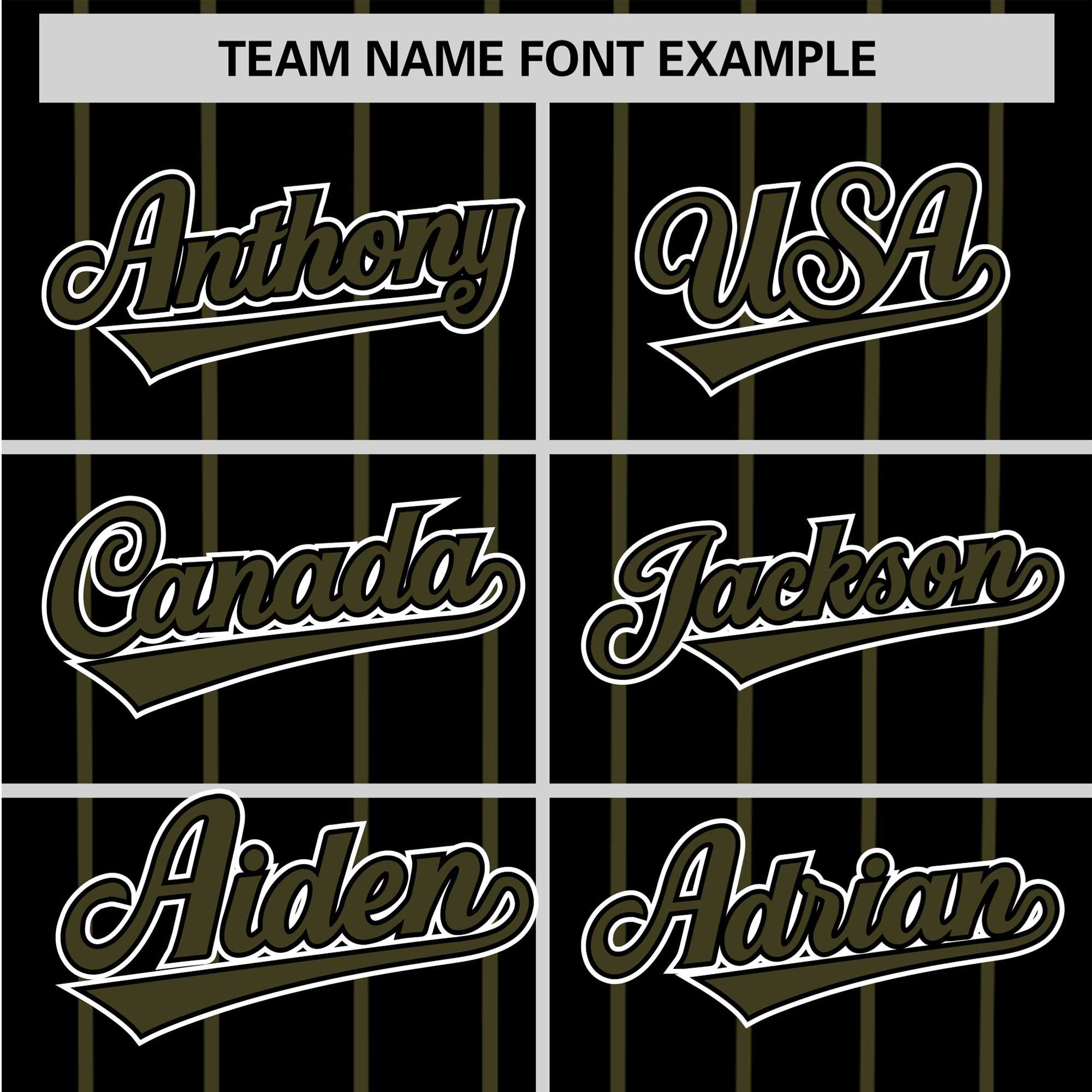 Custom Black Olive Pinstripe Olive-White Authentic Baseball Jersey