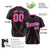 Custom Black Pink Pinstripe Pink-Purple Authentic Baseball Jersey