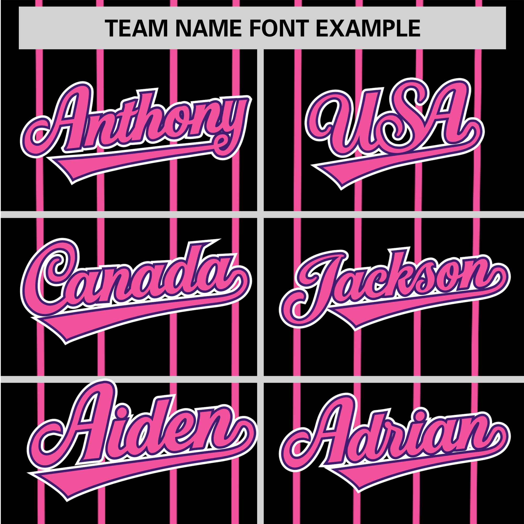 Custom Black Pink Pinstripe Pink-Purple Authentic Baseball Jersey