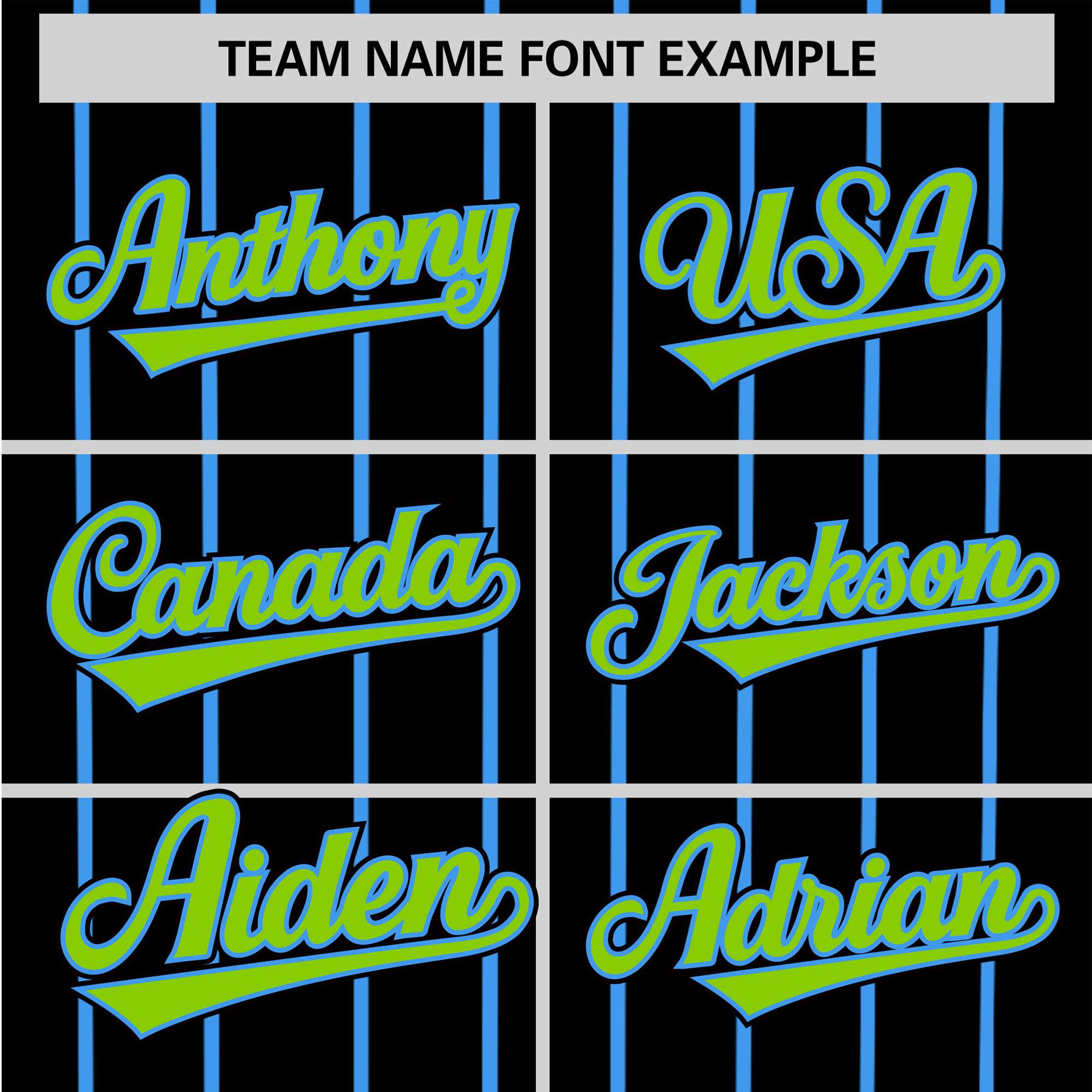 Custom Black Blue Pinstripe Neon-Green Blue Authentic Baseball Jersey