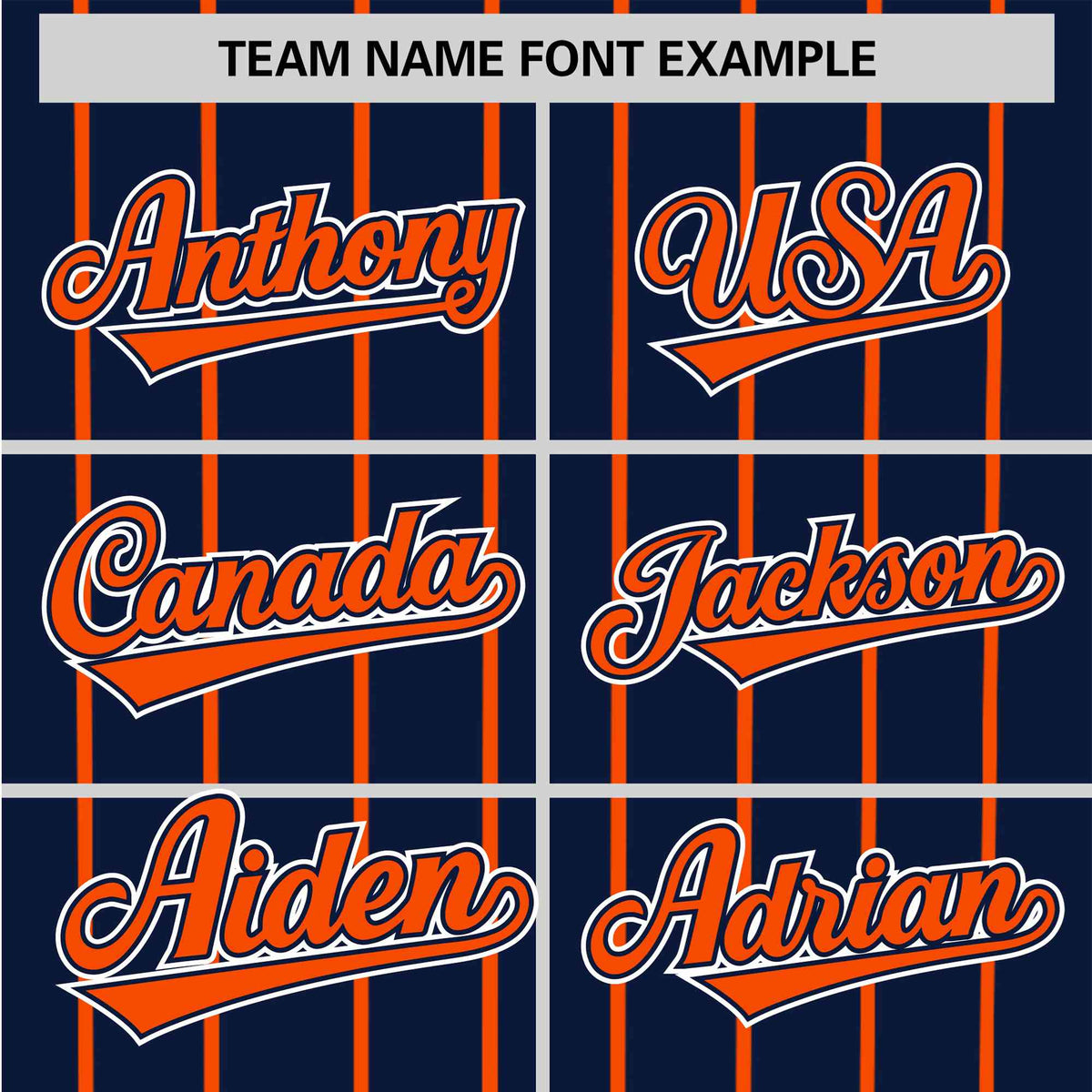 Custom Navy Orange Pinstripe Orange-White Authentic Baseball Jersey