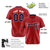 Custom Red Navy Pinstripe Navy-White Authentic Baseball Jersey