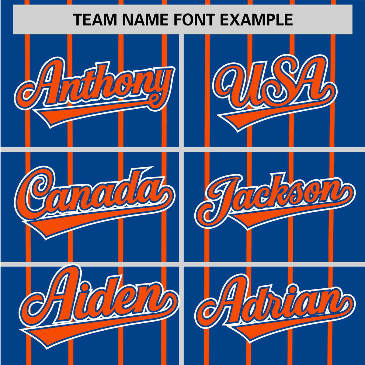 Custom Blue Orange Pinstripe Orange-White Authentic Baseball Jersey