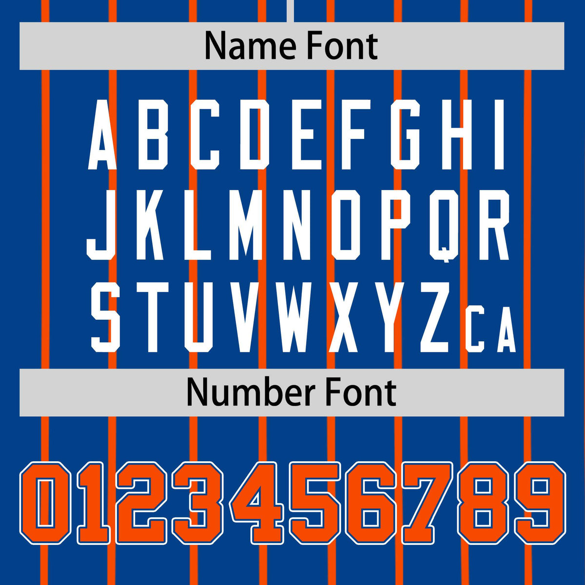 Custom Blue Orange Pinstripe Orange-White Authentic Baseball Jersey