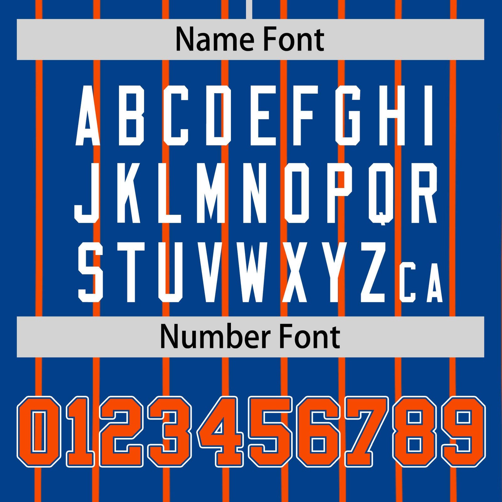 Custom Blue Orange Pinstripe Orange-White Authentic Baseball Jersey