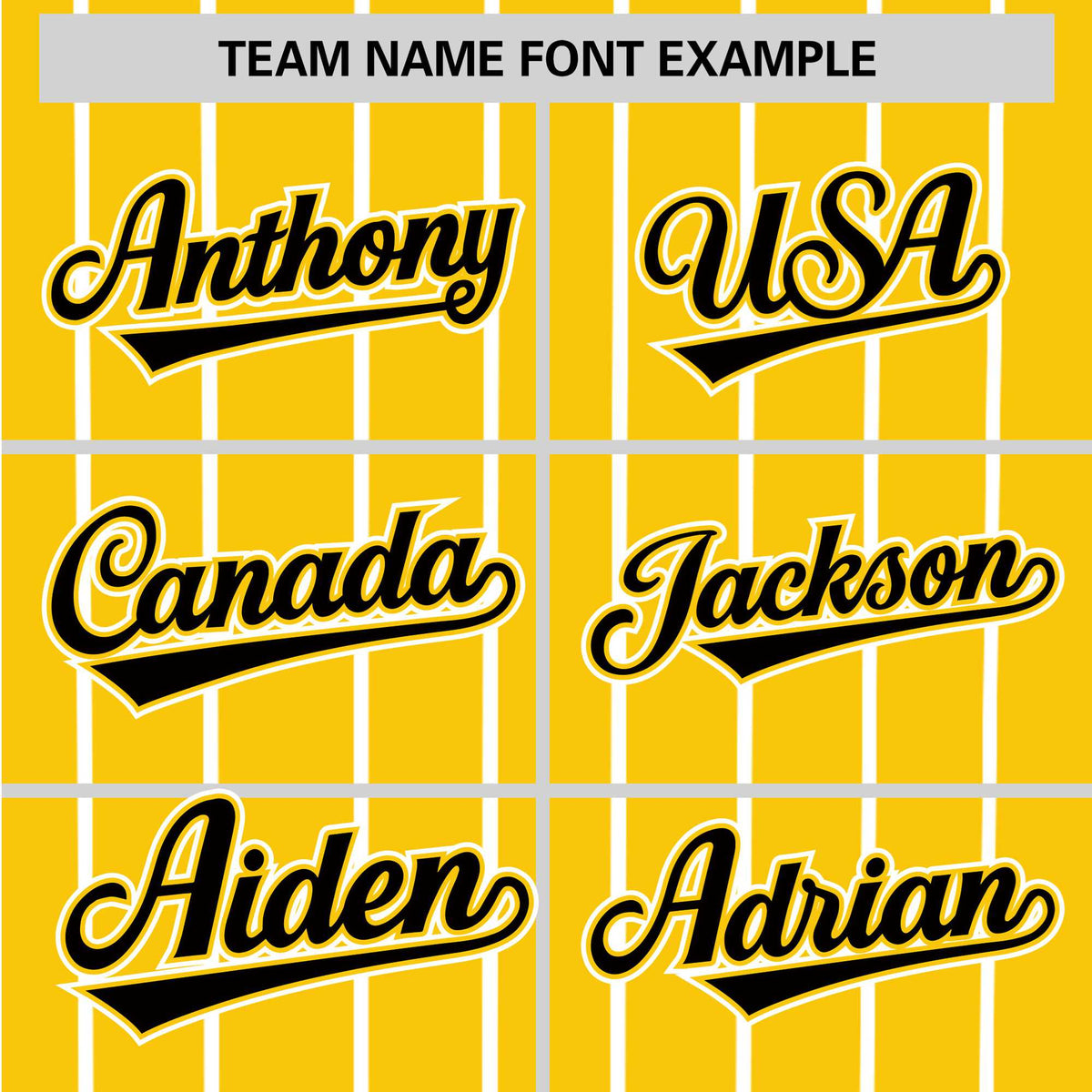 Custom Yellow White Pinstripe Black-White Authentic Baseball Jersey