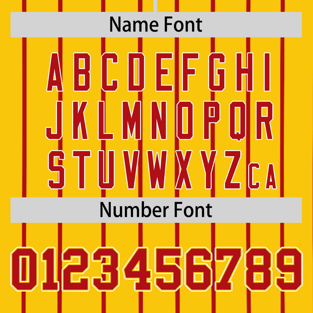 Custom Yellow Red Pinstripe Red-White Authentic Baseball Jersey