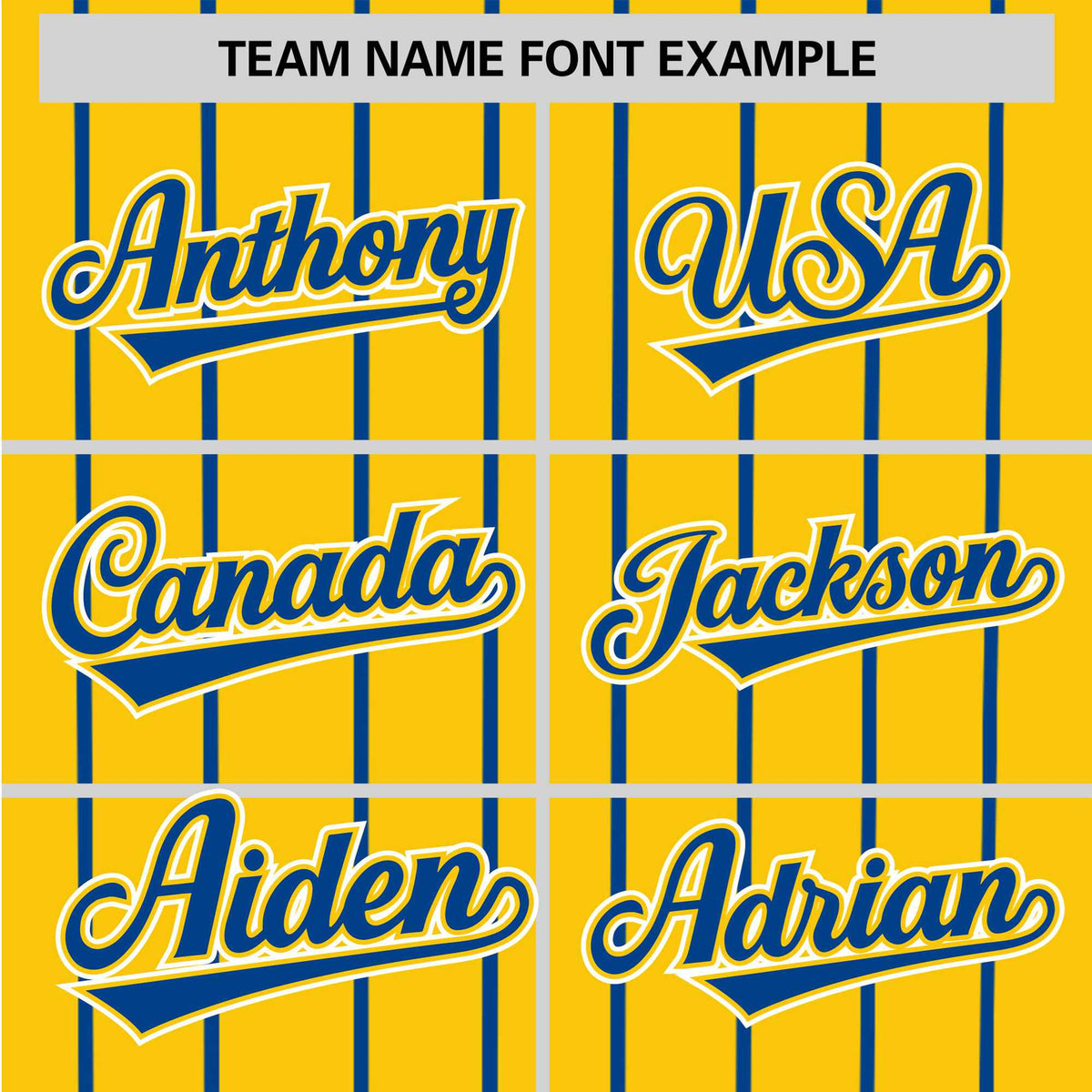Custom Yellow Blue Pinstripe Blue-White Authentic Baseball Jersey