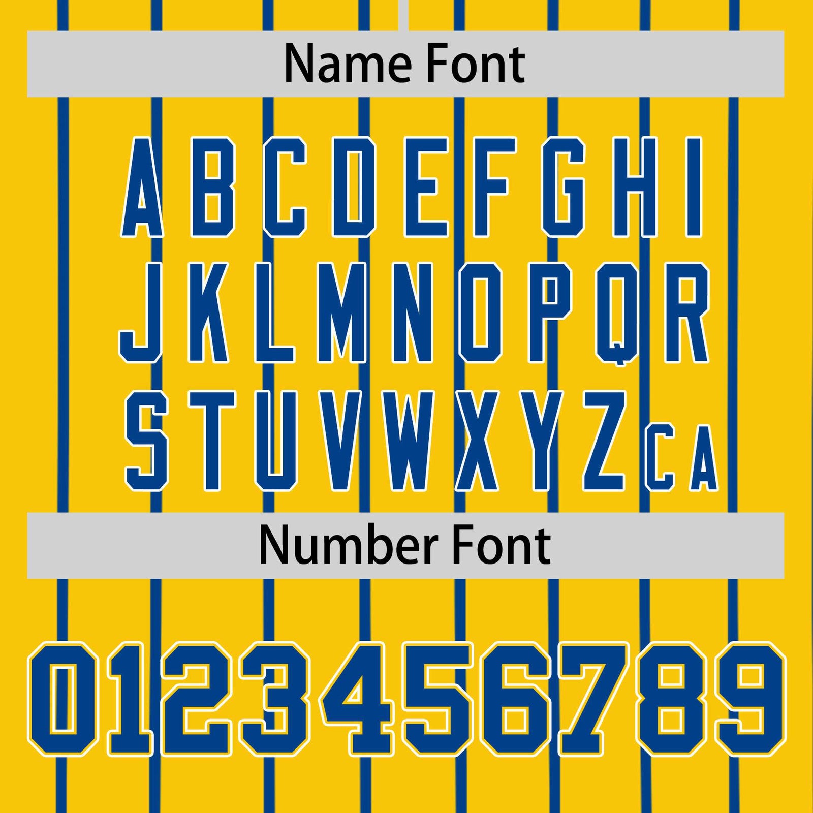 Custom Yellow Blue Pinstripe Blue-White Authentic Baseball Jersey