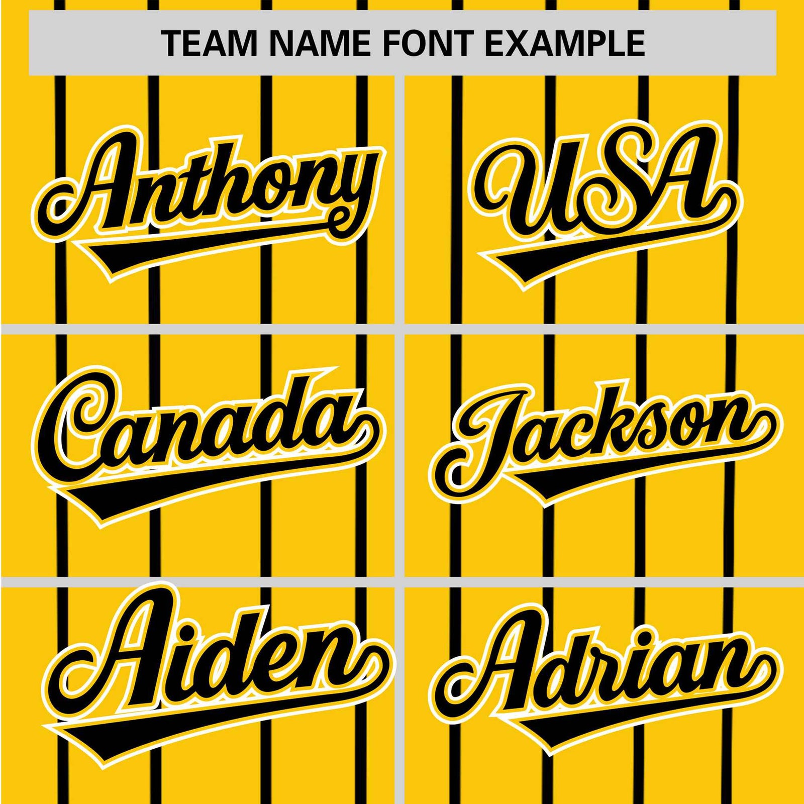 Custom Yellow Black Pinstripe Black-White Authentic Baseball Jersey