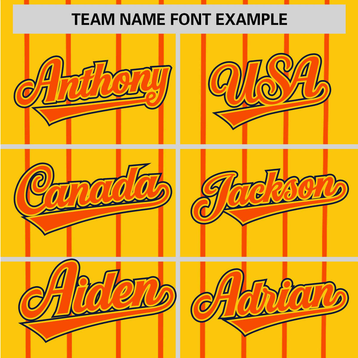 Custom Yellow Orange Pinstripe Orange-Black Authentic Baseball Jersey