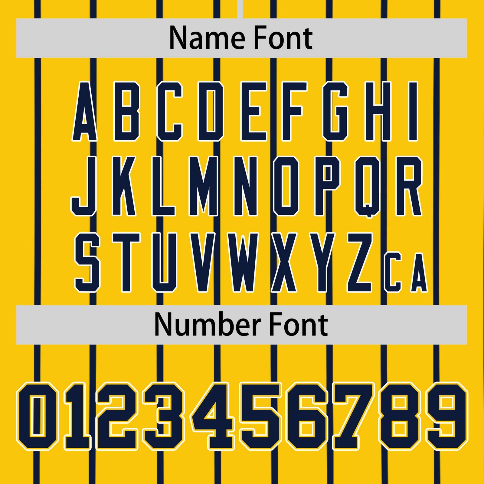 Custom Yellow Navy Pinstripe Navy-White Authentic Baseball Jersey