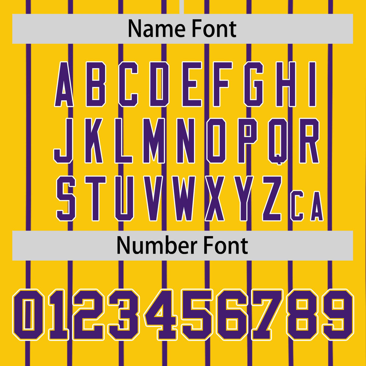 Custom Yellow Purple Pinstripe Purple-White Authentic Baseball Jersey