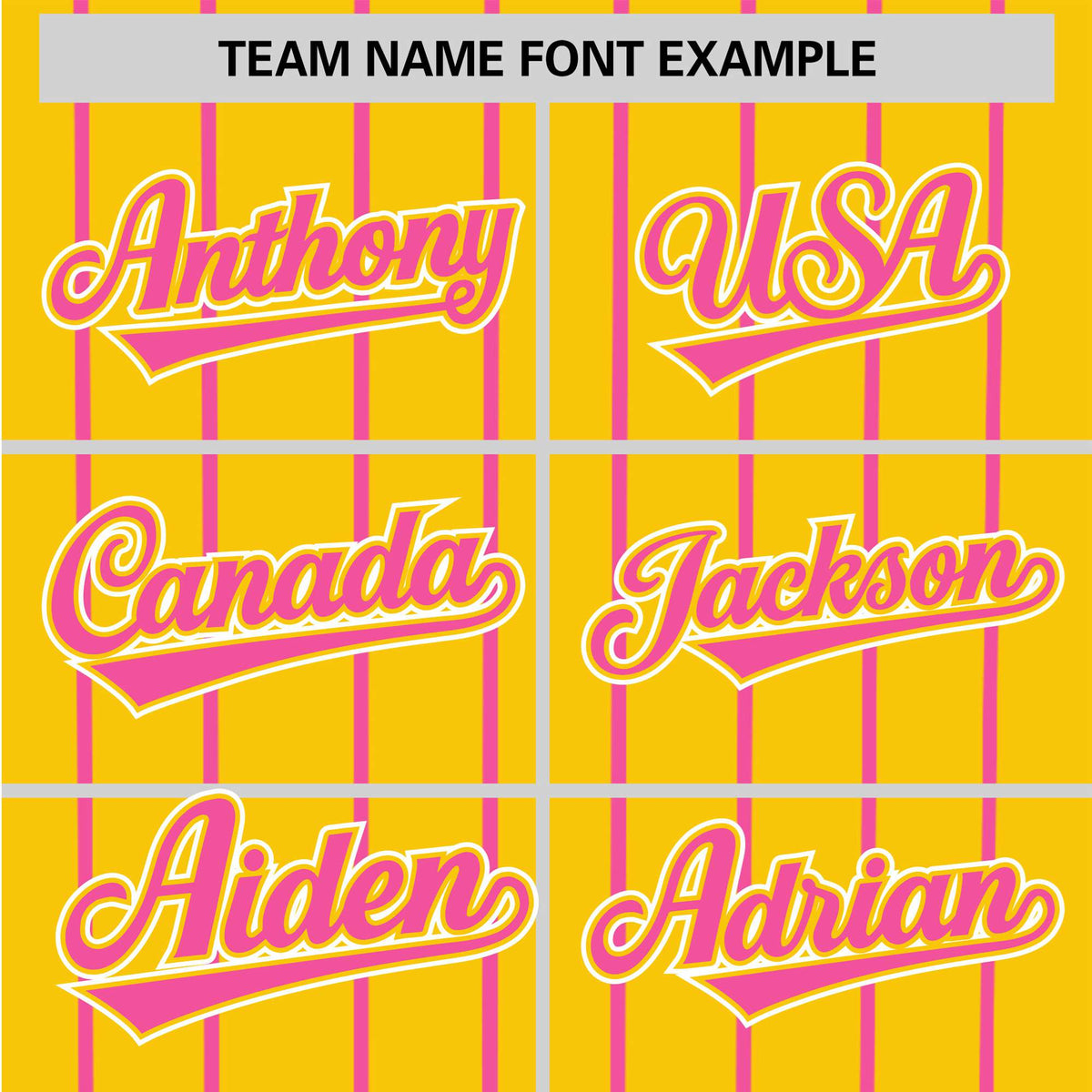 Custom Yellow Pink Pinstripe Pink-White Authentic Baseball Jersey