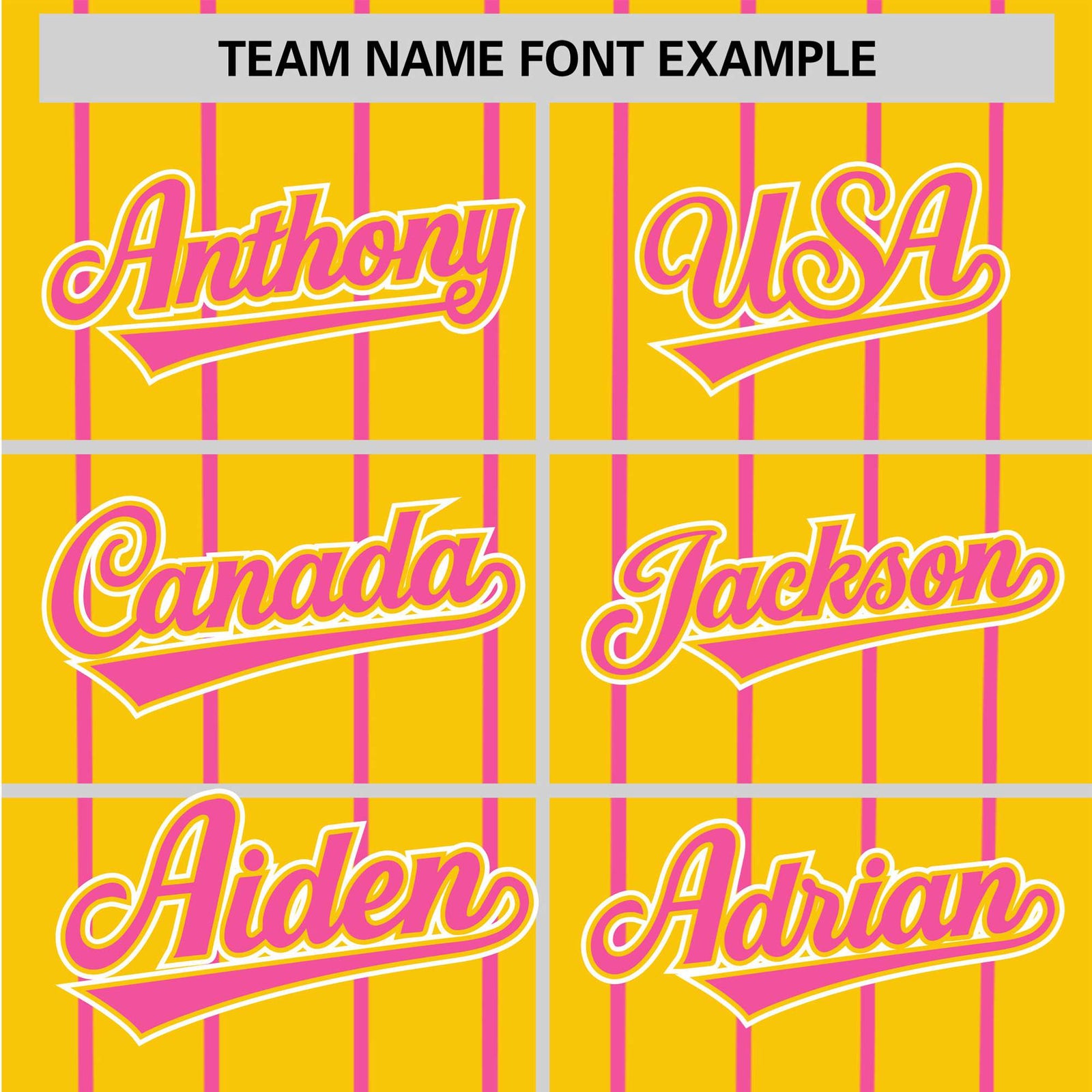 Custom Yellow Pink Pinstripe Pink-White Authentic Baseball Jersey