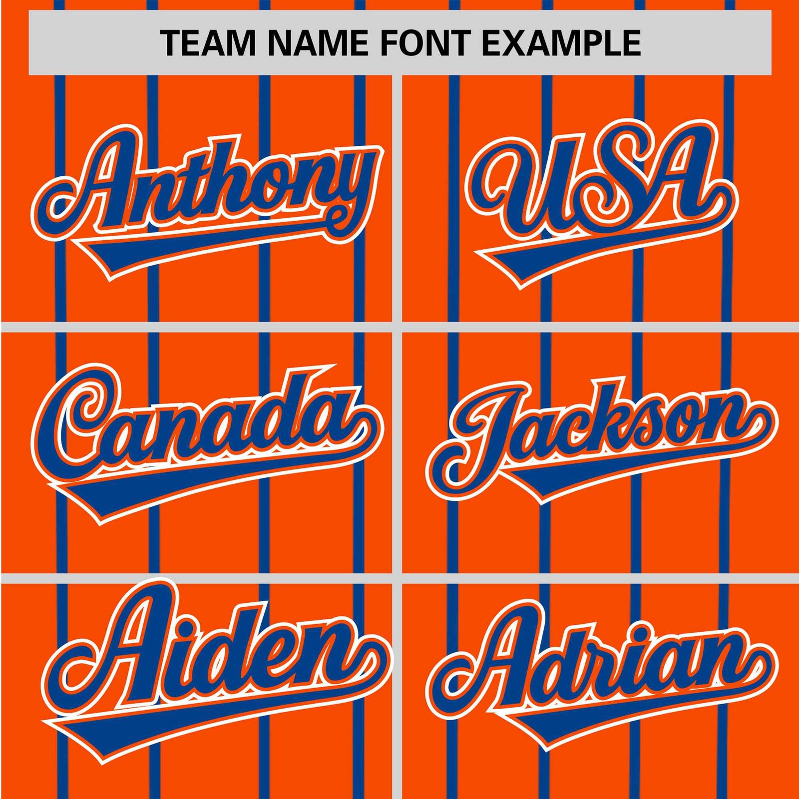 Custom Orange Blue Pinstripe Blue-White Authentic Baseball Jersey