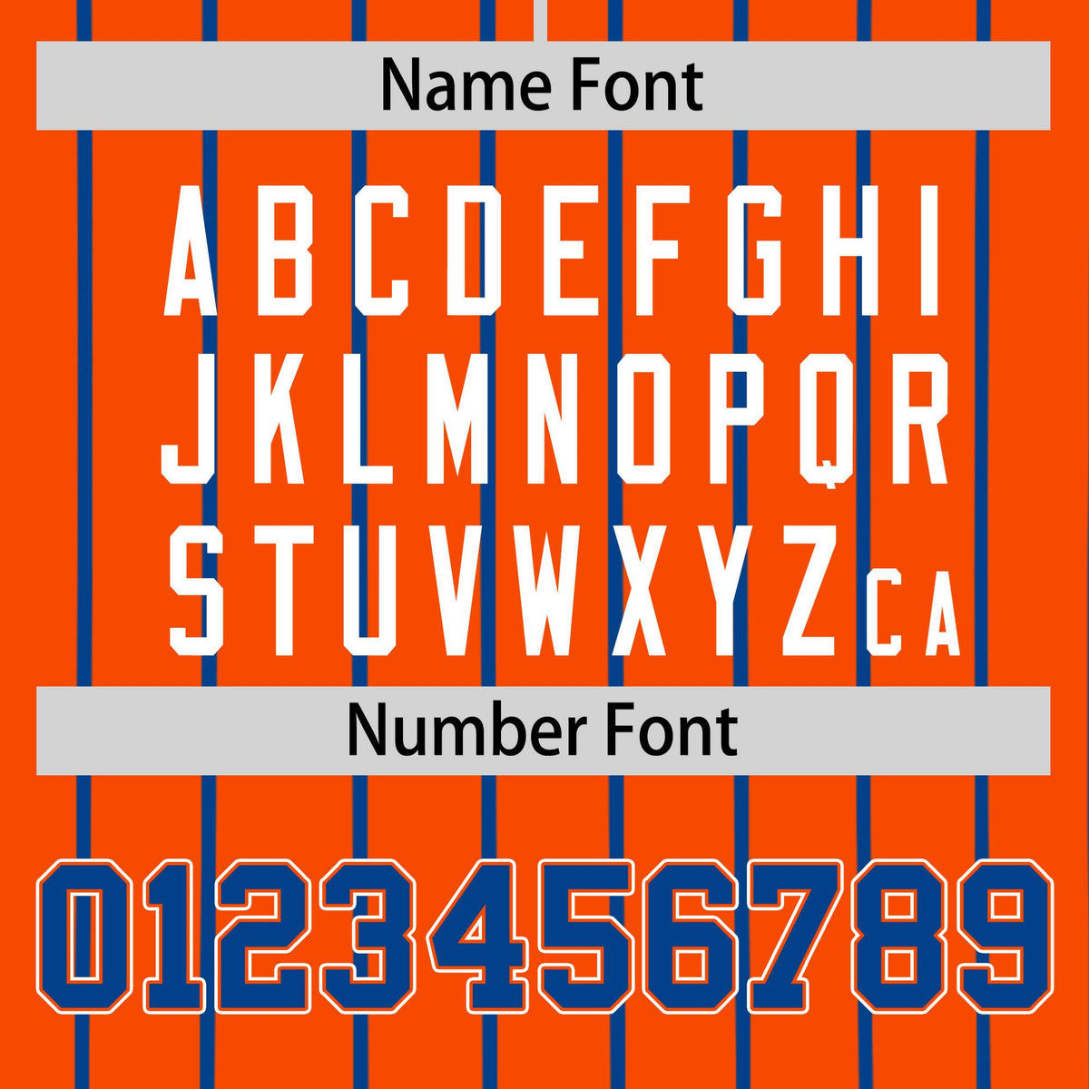 Custom Orange Blue Pinstripe Blue-White Authentic Baseball Jersey