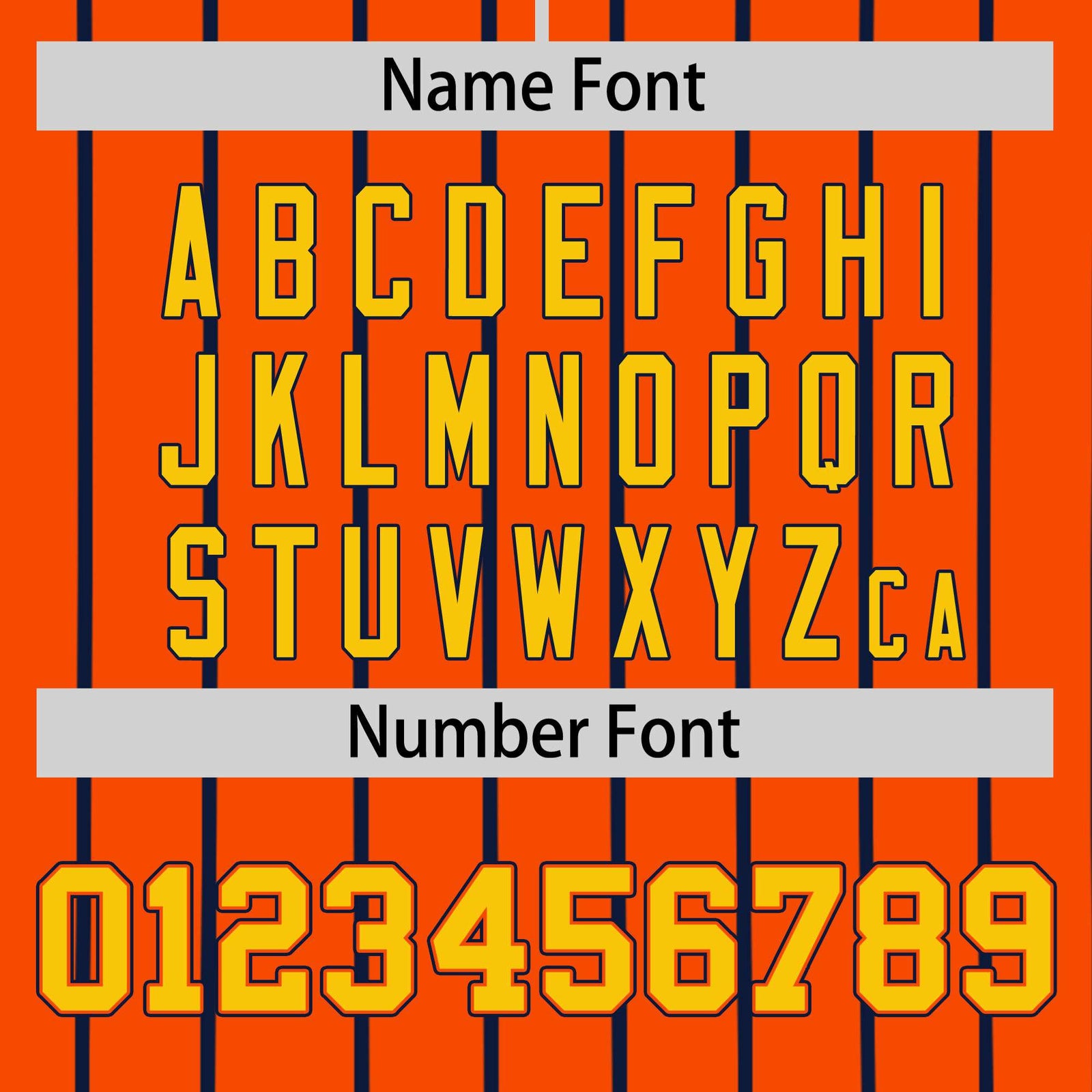 Custom Orange Navy Pinstripe Gold-Navy Authentic Baseball Jersey