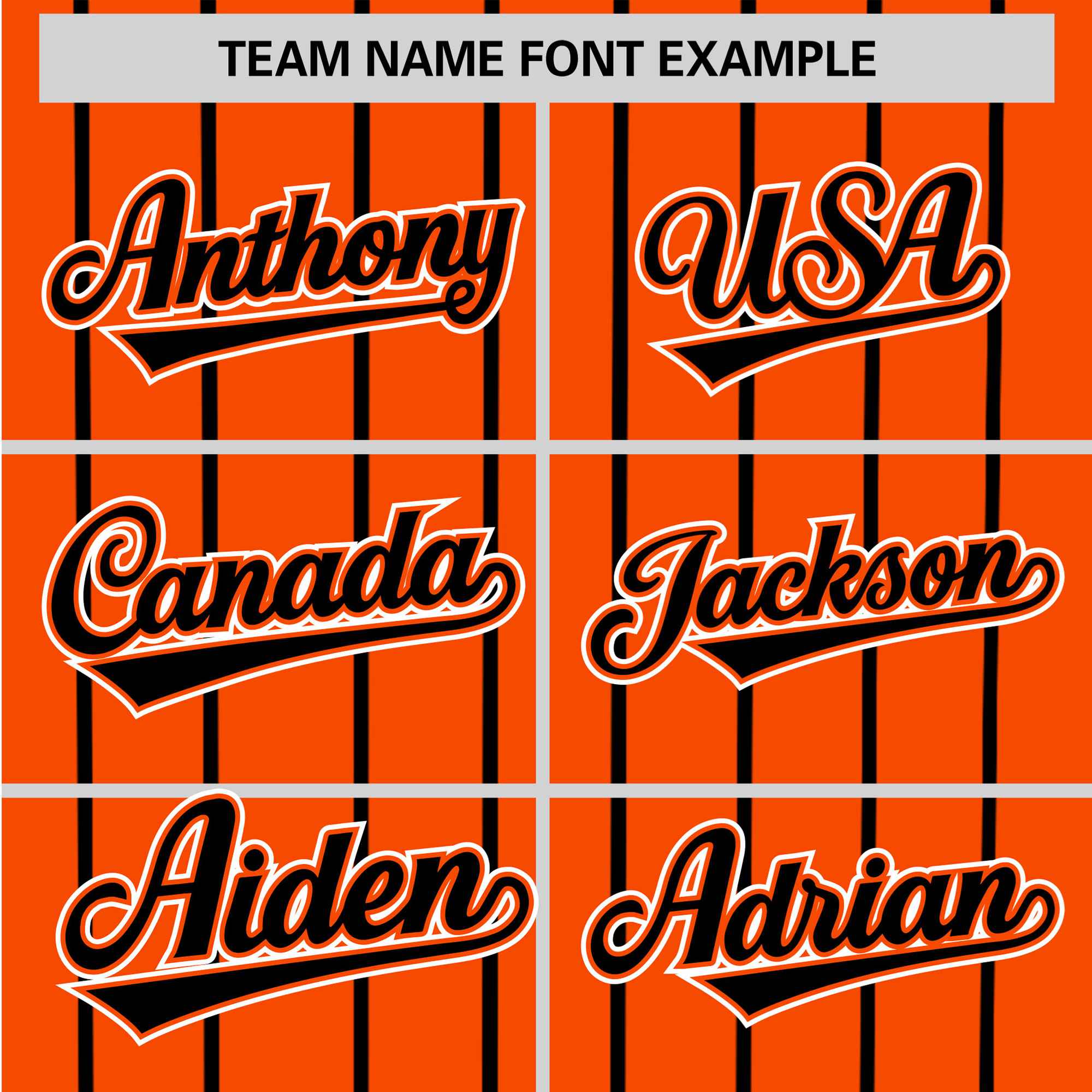 Custom Orange Black Pinstripe Black-White Authentic Baseball Jersey