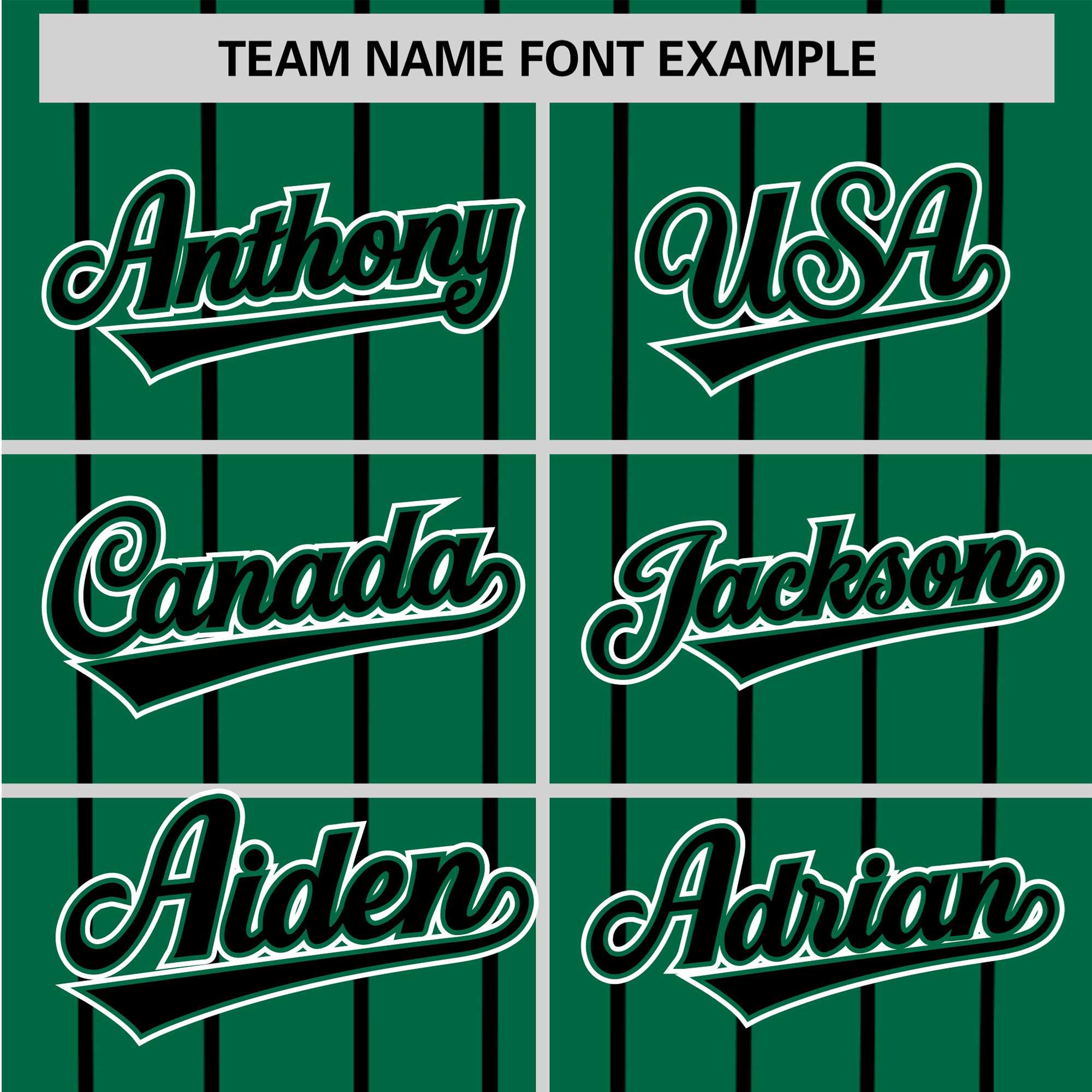 Custom Kelly Green Black Pinstripe Black-White Authentic Baseball Jersey