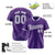 Custom Purple Gray Pinstripe Gray-White Authentic Baseball Jersey