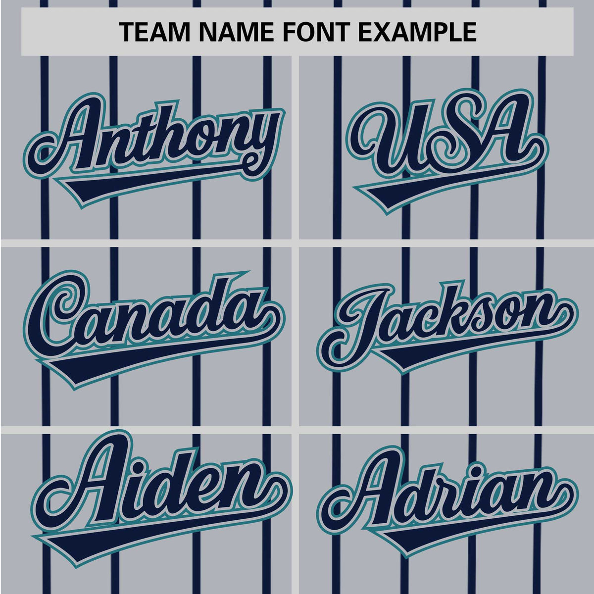 Custom Gray Navy Pinstripe Navy-Aqua Authentic Baseball Jersey