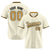 Custom Cream Brown Pinstripe Brown-Black Authentic Baseball Jersey