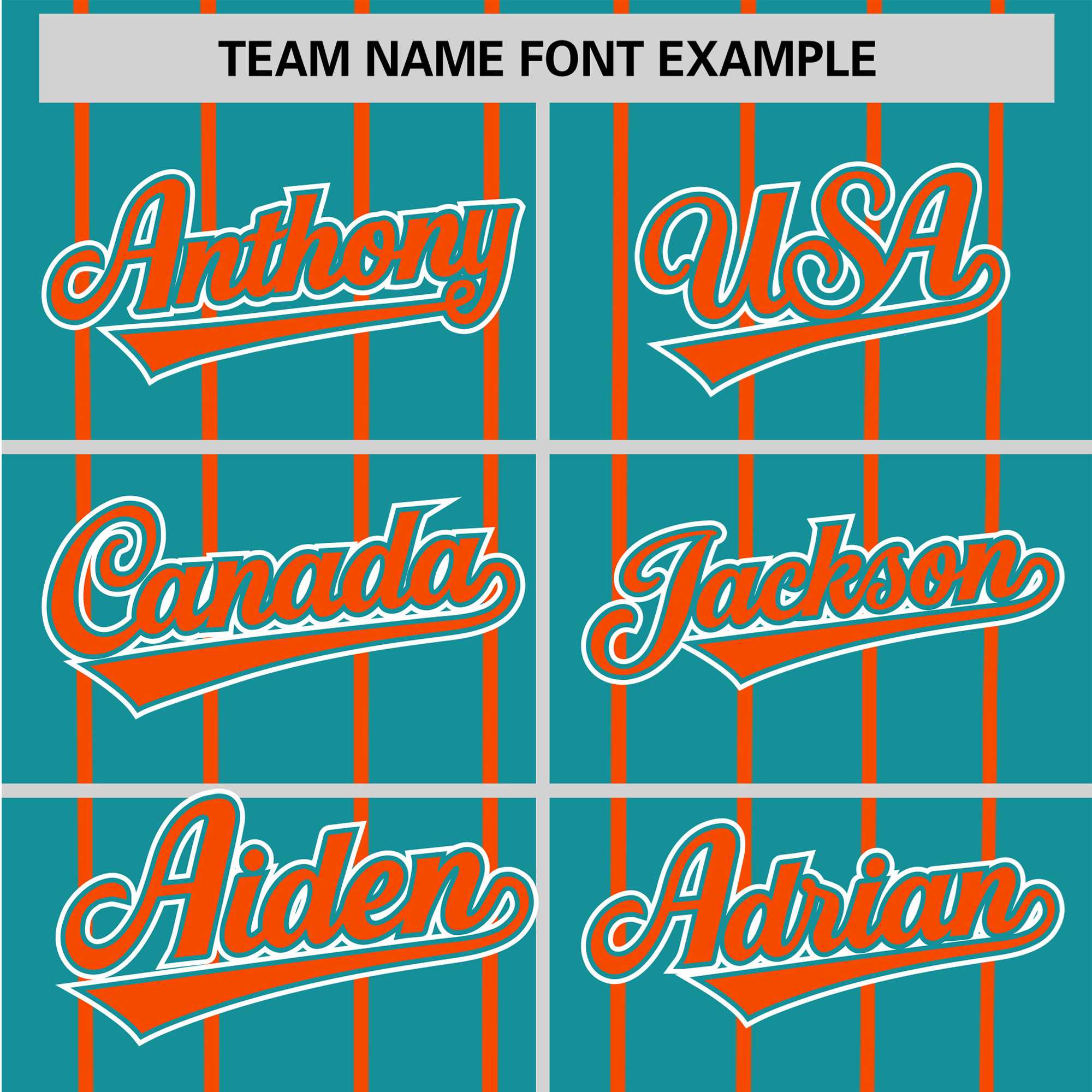 Custom Aqua Orange Pinstripe Orange-White Authentic Baseball Jersey