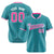 Custom Aqua Pink Pinstripe Pink-White Authentic Baseball Jersey