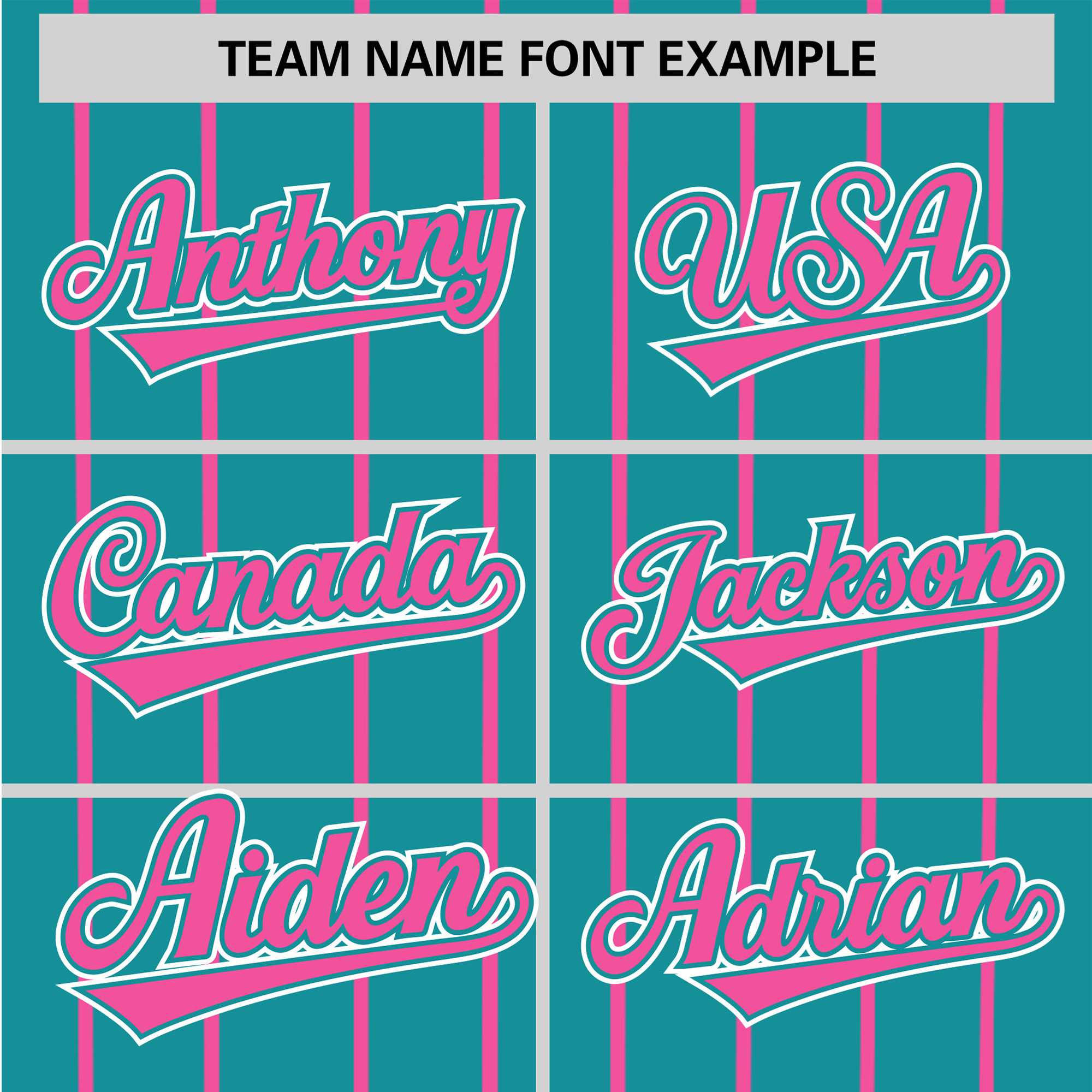 Custom Aqua Pink Pinstripe Pink-White Authentic Baseball Jersey