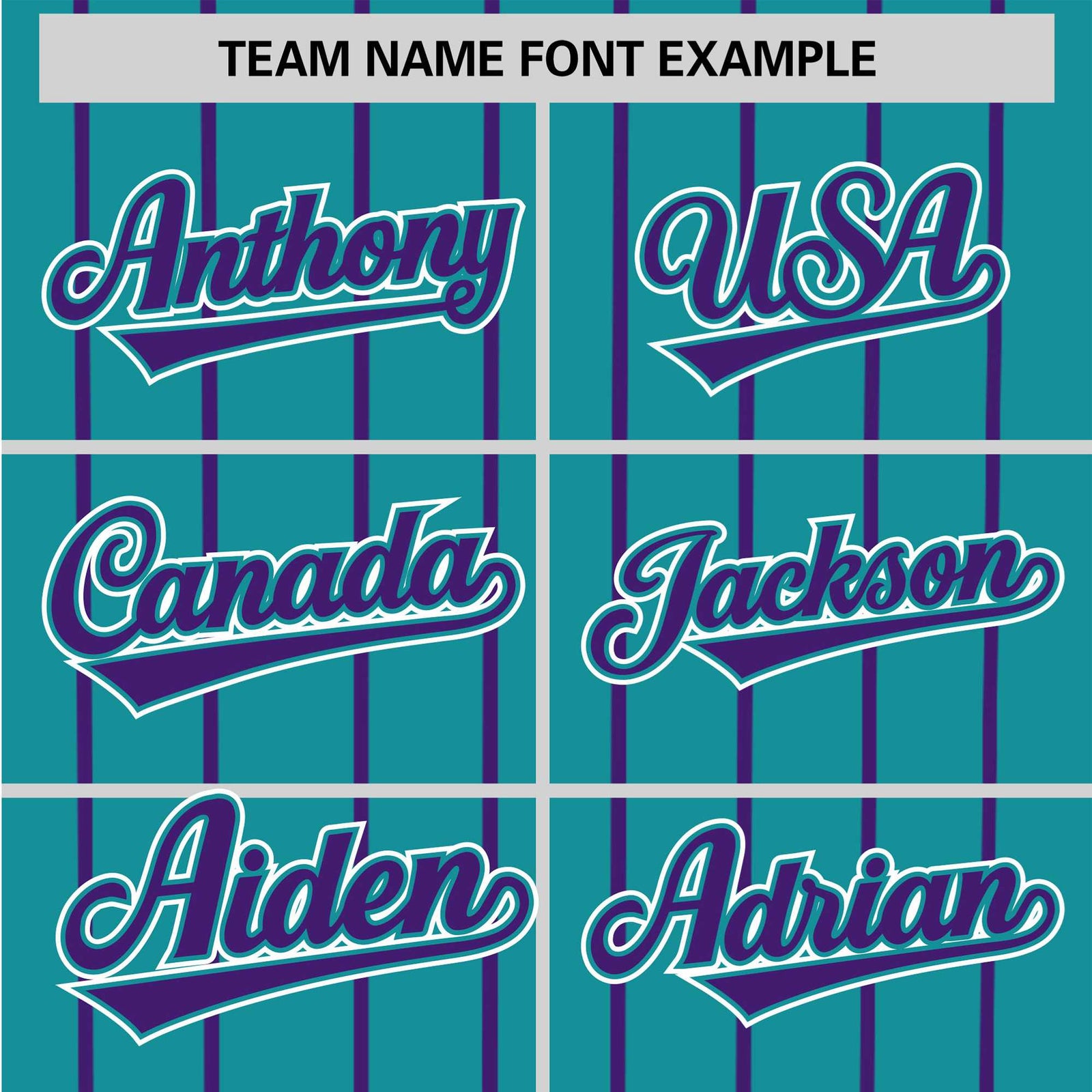 Custom Aqua Purple Pinstripe Purple-White Authentic Baseball Jersey