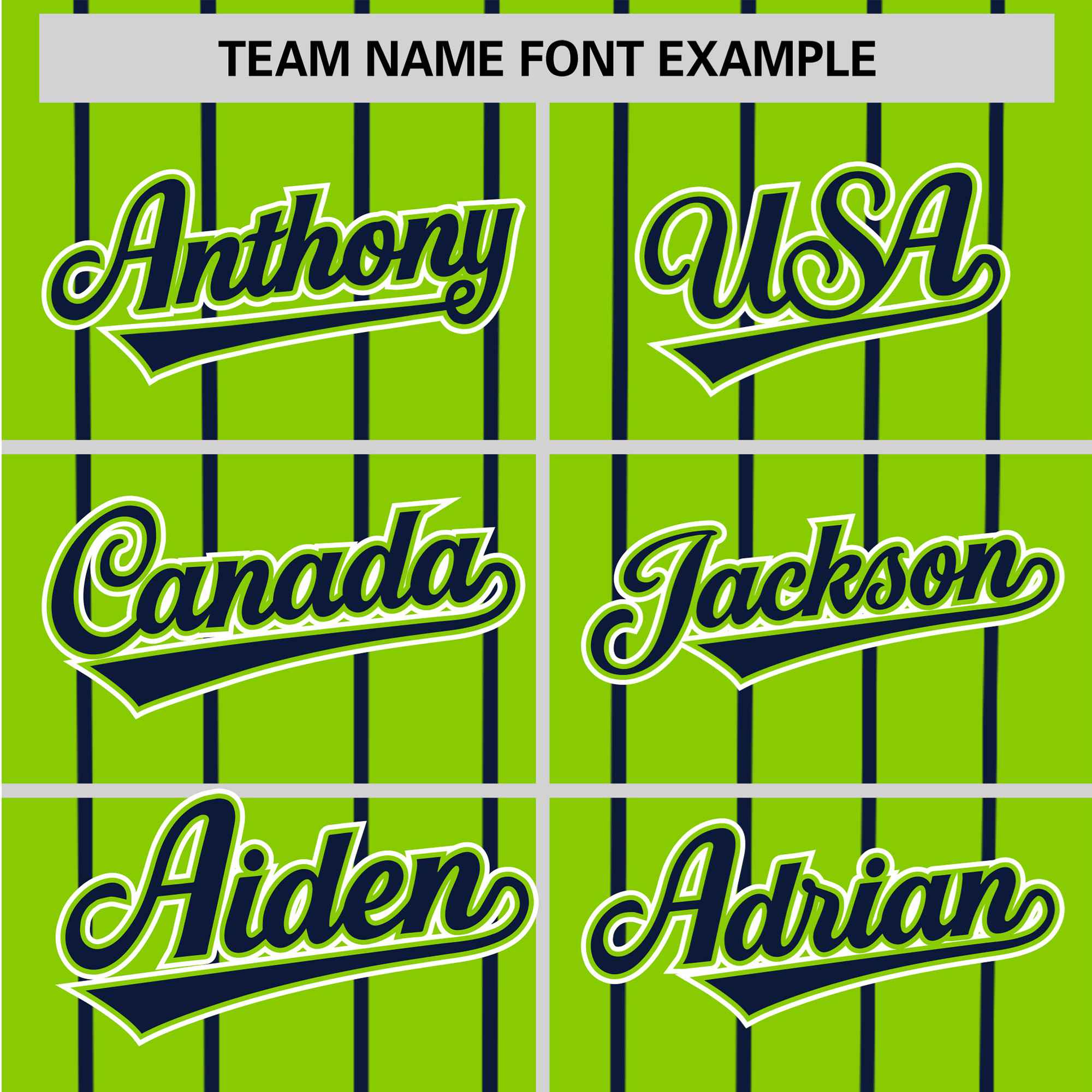 Custom Neon Green Navy Pinstripe Navy-White Authentic Baseball Jersey