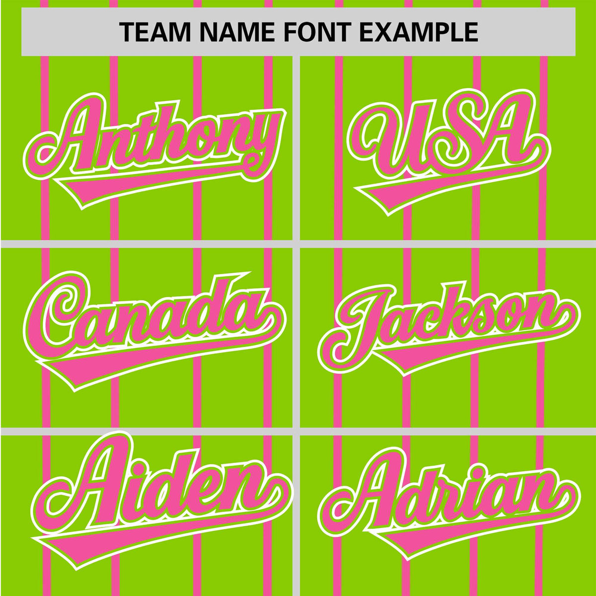 Custom Neon Green Pink Pinstripe Pink-White Authentic Baseball Jersey