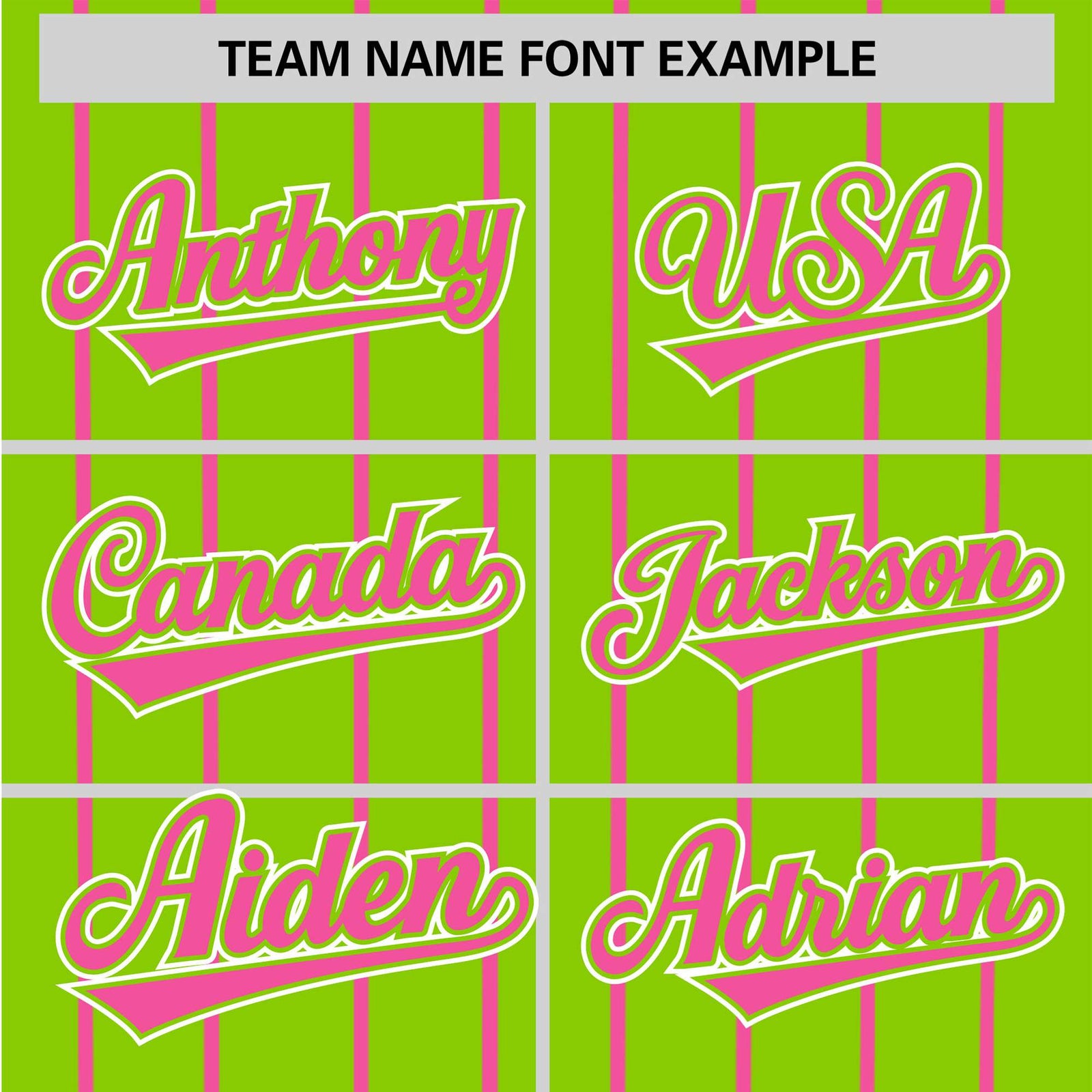 Custom Neon Green Pink Pinstripe Pink-White Authentic Baseball Jersey