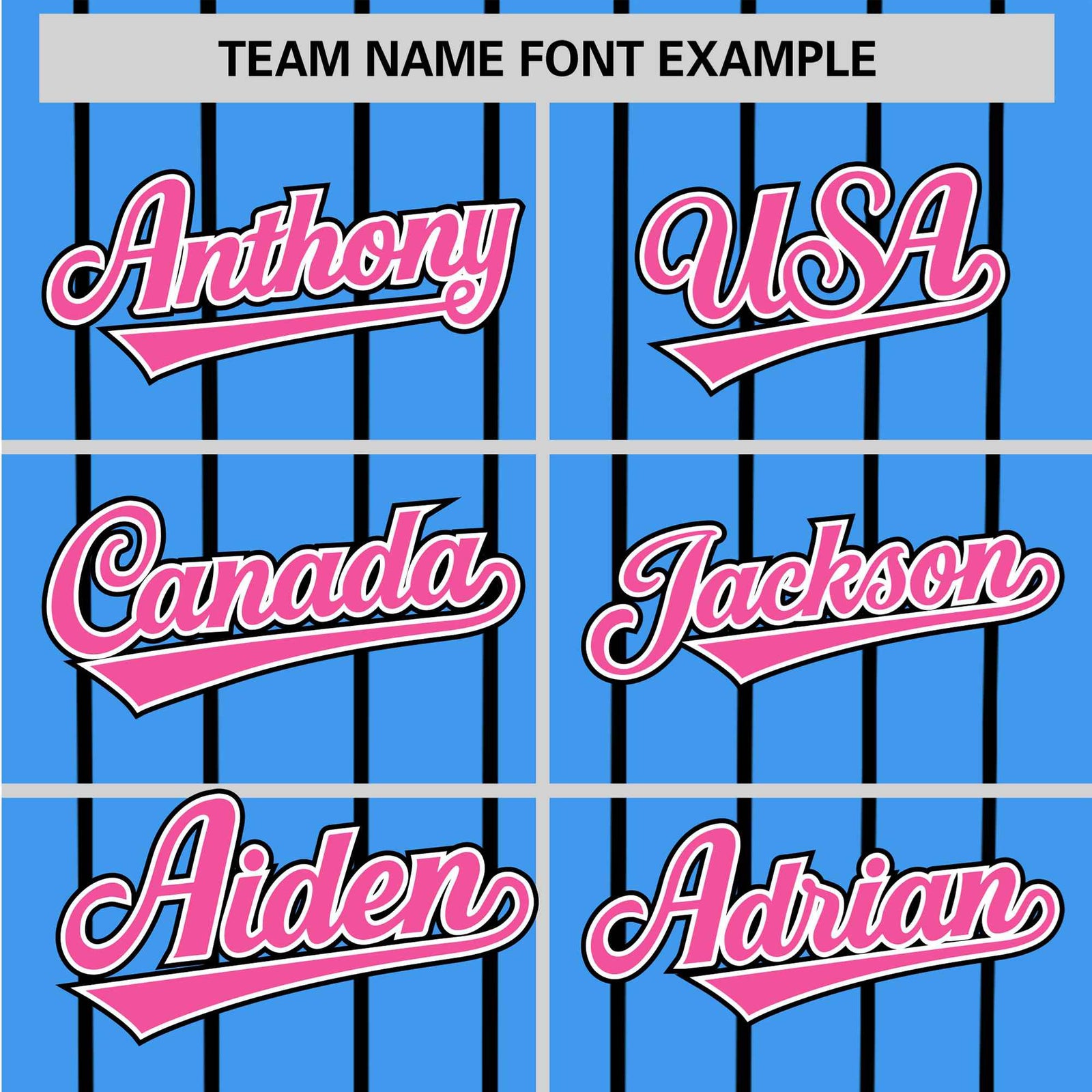 Custom Sky Blue Black Pinstripe Pink-White Authentic Baseball Jersey