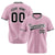 Custom Pink Black Pinstripe Black-White Authentic Baseball Jersey