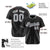 Custom Black White Pinstripe Gray-White Authentic Baseball Jersey