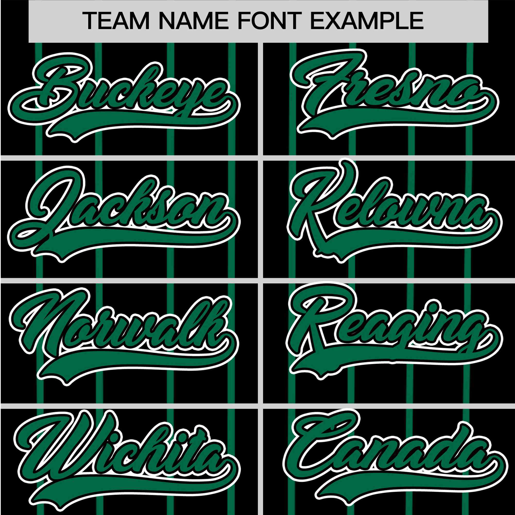 Custom Black Green Pinstripe Green-White Authentic Baseball Jersey