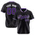 Custom Black Purple Pinstripe Purple-White Authentic Baseball Jersey