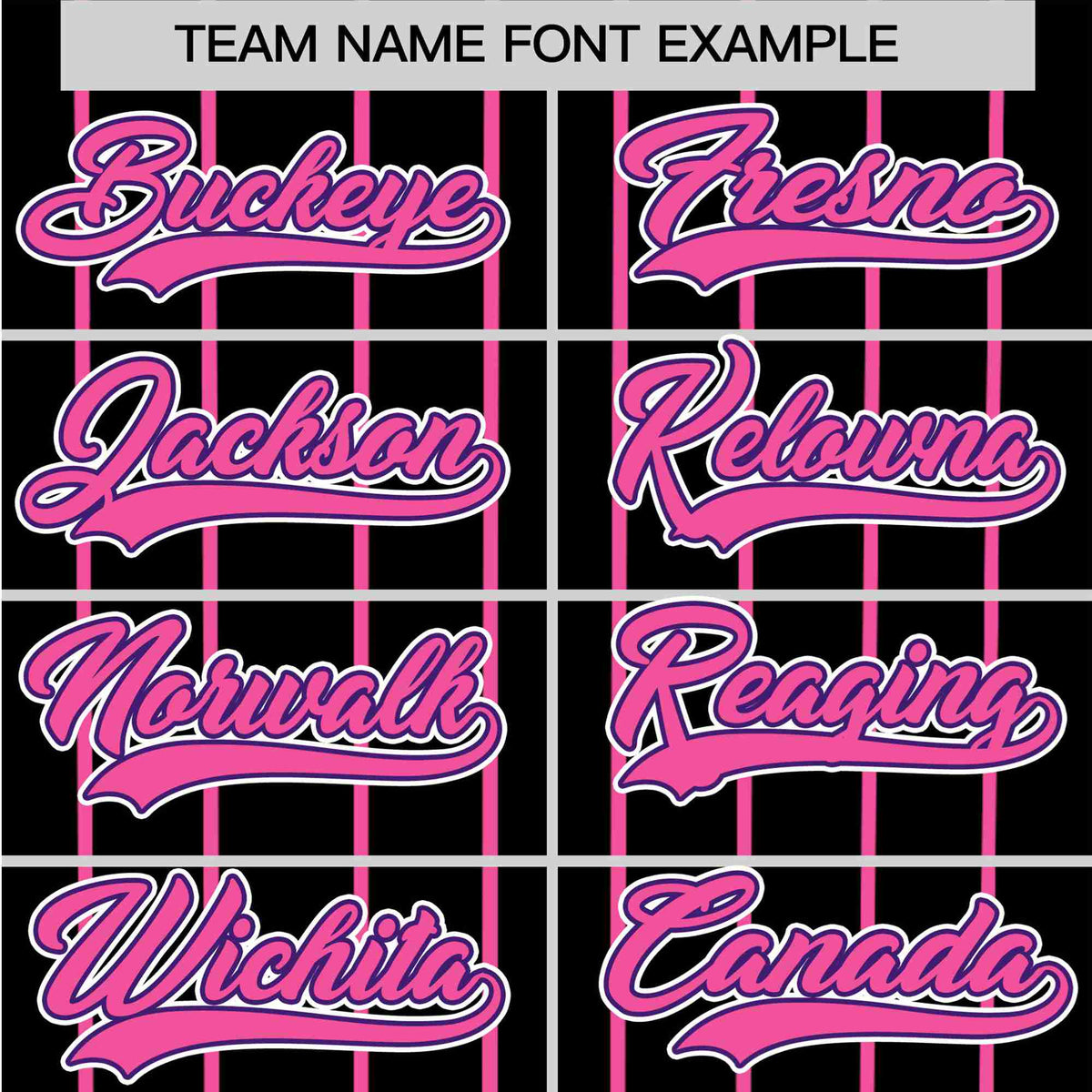 Custom Black Pink Pinstripe Pink-Purple Authentic Baseball Jersey