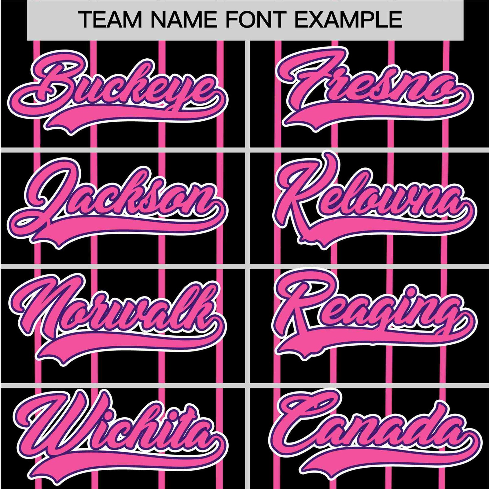 Custom Black Pink Pinstripe Pink-Purple Authentic Baseball Jersey